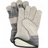Split Cowhide Fitters Cotton Fleece-Lined Gloves Large Cotton Fleece Split Cowhide Safety Starched     Leather Gloves