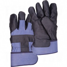 Cotton Fleece Grain Cowhide Furniture Leather Gloves Large Cotton Fleece Grain Furniture Safety Starched     Leather Gloves