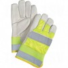 Premium Quality Hi-Viz Grain Cowhide Fitters Gloves Large Thinsulate Grain Cowhide Safety Rubberized     Leather Gloves