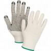 Natural Poly/Cotton Dotted Gloves Medium Poly/Cotton Single Sided 7 Guage Natural     Fabric Gloves