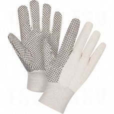 Cotton Canvas Dotted Palm Gloves Large 8 oz.        Fabric Gloves