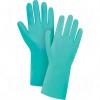 Cotton Flock-Lined Green Nitrile Gloves Small (7) 15-mil