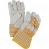 Grain Cowhide Fitters Cotton Fleece Lined Gloves Large Cotton Fleece Grain Cowhide Gauntlet Rubberized     Leather Gloves