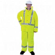 RZ900 Premium Traffic Rain Suits High Visibility Lime-Yellow Silver 3X-Large Polyester      High Visibility Clothing