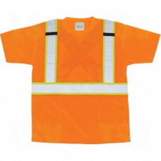 CSA Compliant T-Shirts Orange Silver Yellow Polyester CSA Z96 Class 2, Level 2 X-Large High Visibility Clothing