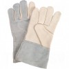 Standard Quality Grain Cowhide Leather Gloves Large Unlined Grain Cowhide Gauntlet Leather     Leather Gloves