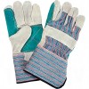 Standard Quality Double Palm Split Cowhide Fitters Glove Large Cotton Split Cowhide Gauntlet Rubberized     Leather Gloves