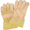 Standard Quality Lined Grain Cowhide Fitters Gloves Medium Cotton Grain Cowhide Safety Rubberized     Leather Gloves