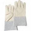 Standard Quality Grain Cowhide Leather Gloves Large Unlined Grain Cowhide Gauntlet Leather     Leather Gloves
