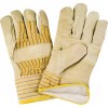 Grain Cowhide Fitters Cotton Fleece-Lined Patch Palm Gloves Large Cotton Fleece Grain Cowhide Safety Rubberized     Leather Gloves