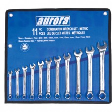 Combination Wrench Set Number of Pieces 11 Size Standard Metric Tool Storage and Sets