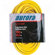 Outdoor Vinyl Triple Tap Extension Cords with Light Indicator 100' Long 43072 (AWG) 15 Amps Yellow 300V 1875W 