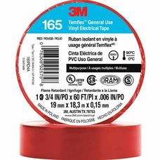 Temflex General Use Vinyl Electrical Tape 165 19 mm (3/4") x 18 M (60') Red 6 mils Electrical Accy