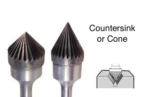 Bright Finish Toll No SJ-3 Double Cut Solid Carbide Morse Cutting Tools 59794 1/4 Shank Burrs 3/8 Diameter 60 degree Cone Shape 
