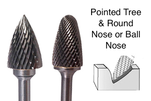 SF-15 Single Cut Round Nose Tree 3/4" Diameter SGS Tool Carbide Burr Bur Bit 