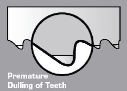 Premature dulling of teeth